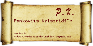 Pankovits Krisztián névjegykártya